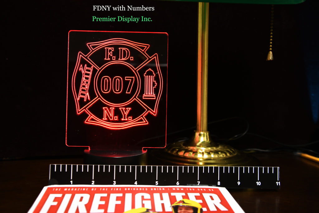 FDNY Badge Gift Light with your Number